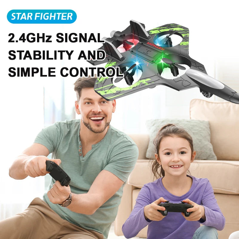 4DRC V32 Foam Remote Control Airplanes RC Planes for Kids Adults 8-16, RC Airplane Fighter Jet with Light, 360° Flip Fighter Jet Toys, Stunt Roll, Airplane Toy Gifts for Kids Boys