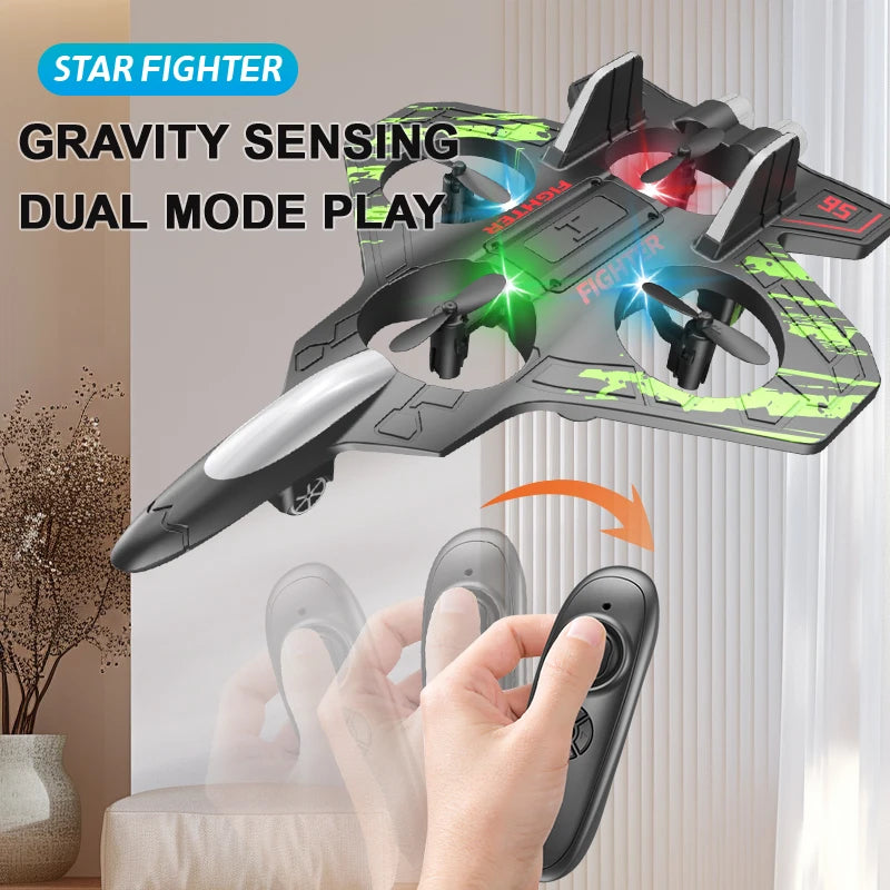 4DRC V32 Foam Remote Control Airplanes RC Planes for Kids Adults 8-16, RC Airplane Fighter Jet with Light, 360° Flip Fighter Jet Toys, Stunt Roll, Airplane Toy Gifts for Kids Boys