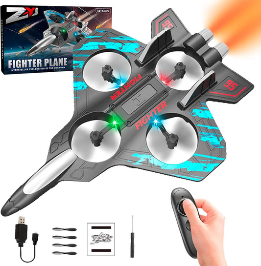 4DRC V32 Foam Remote Control Airplanes RC Planes for Kids Adults 8-16, RC Airplane Fighter Jet with Light, 360° Flip Fighter Jet Toys, Stunt Roll, Airplane Toy Gifts for Kids Boys